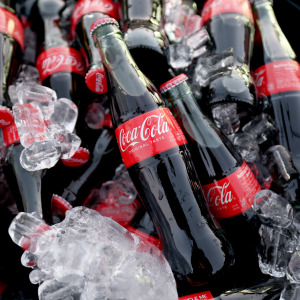 Bottles of coca-cola.