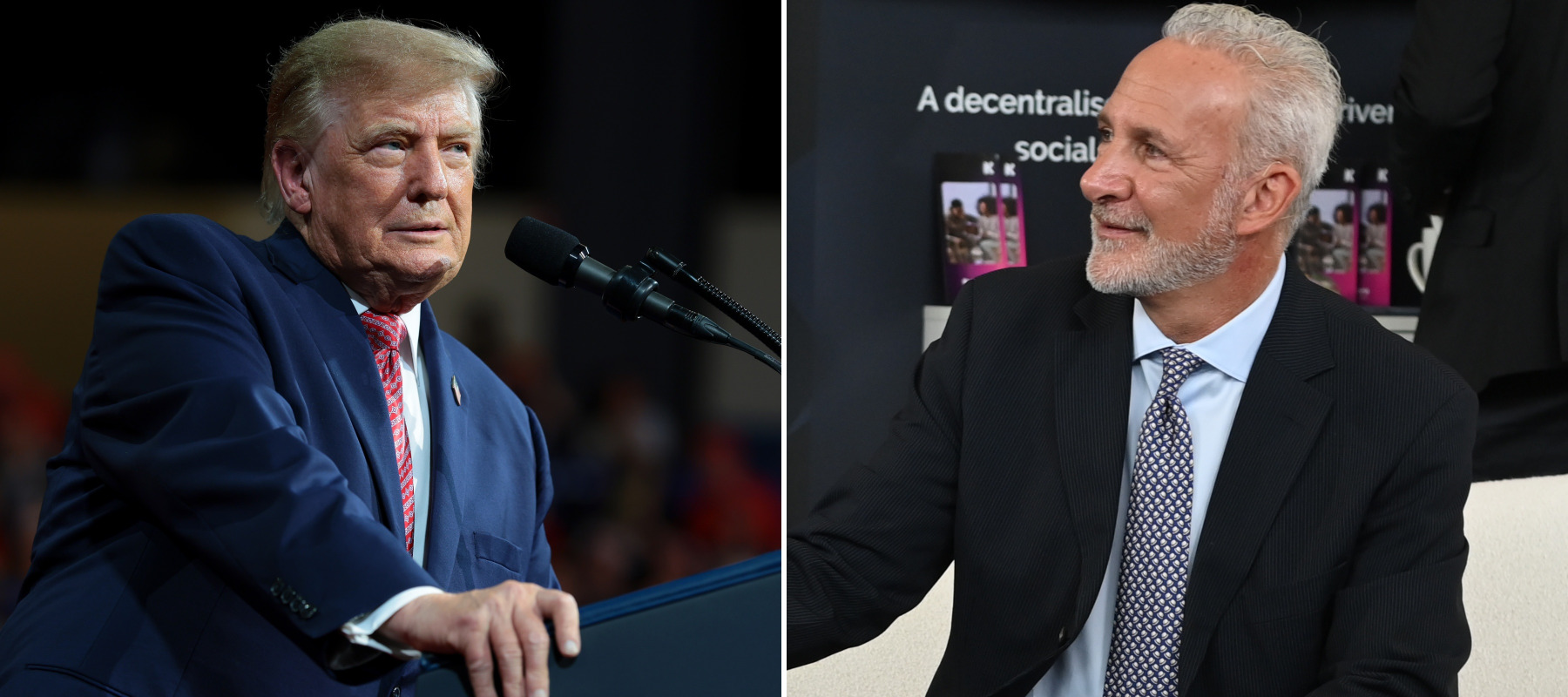 On the left, Donald Trump, and on the right, Peter Schiff.