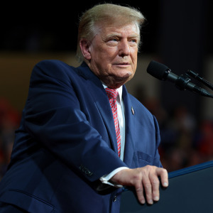Donald Trump speaks at a rally ahead of the U.S. midterm elections.