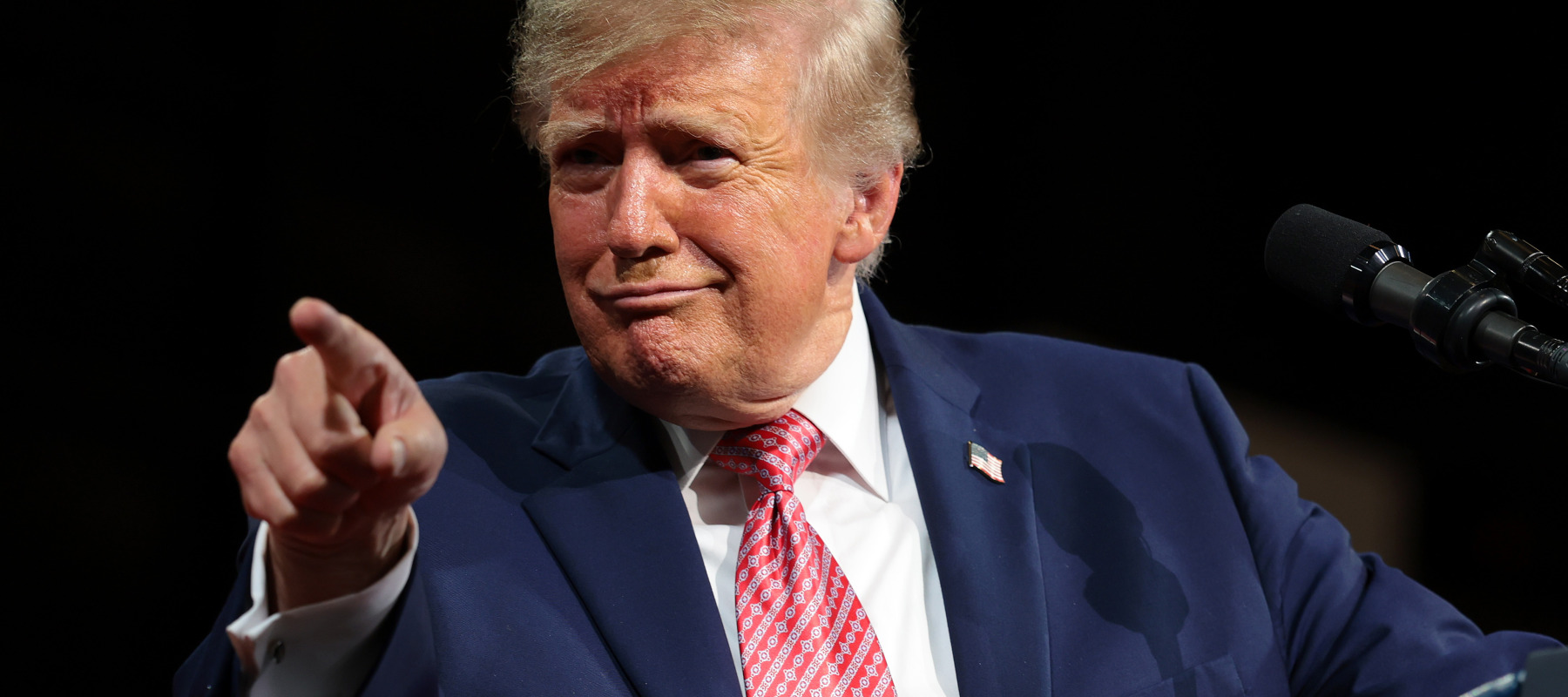 Trump speaks during a campaign rally at Heartland Credit Union Arena on October 19, 2026.
