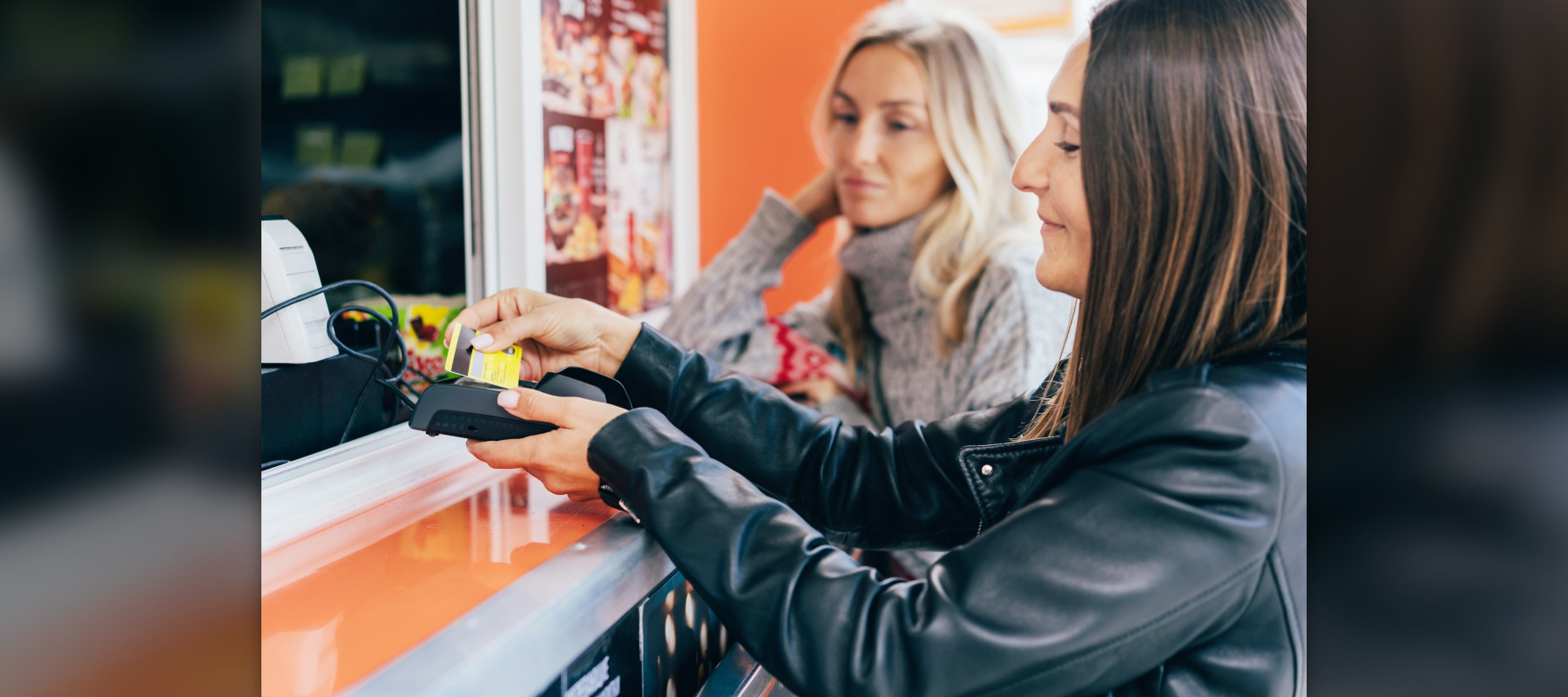 woman paying