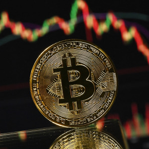 Gold plated souvenir Bitcoin.