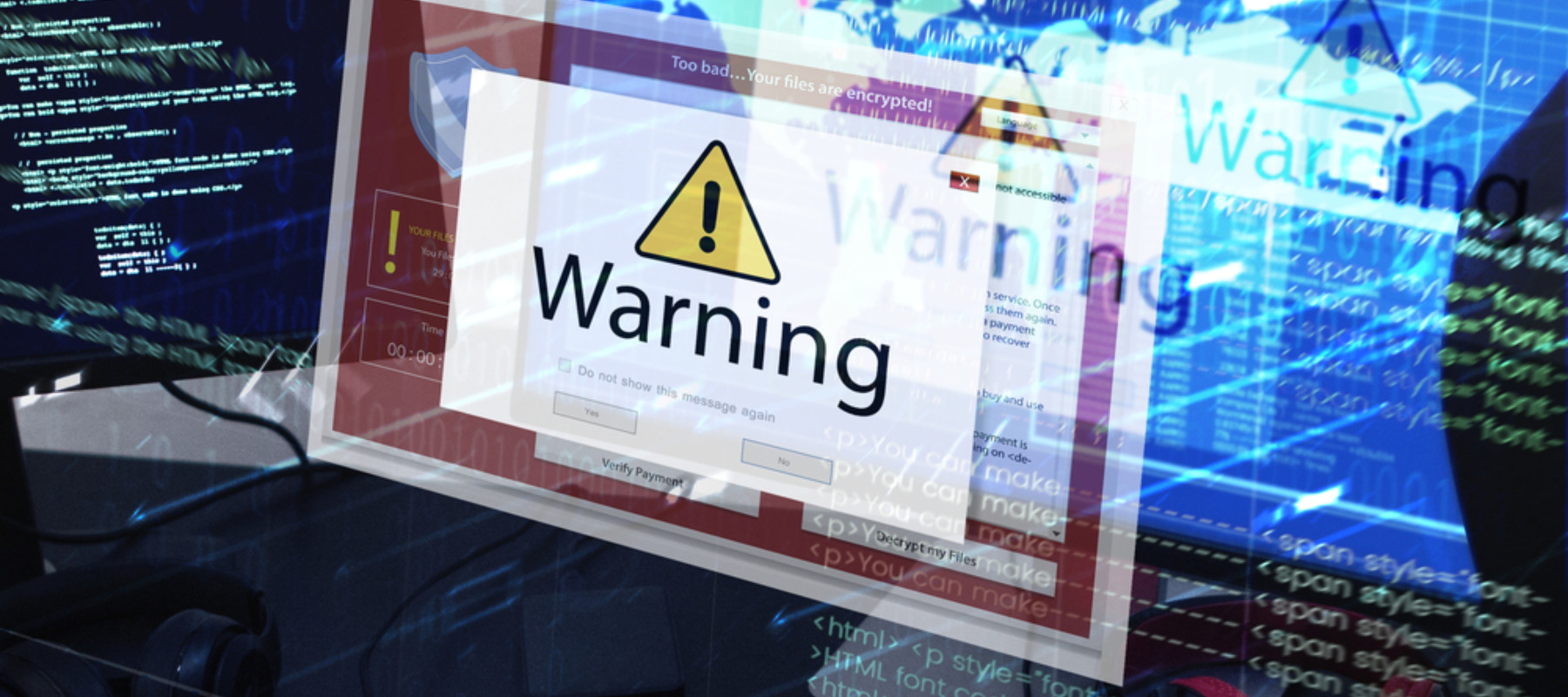 Computer with pop-up warning