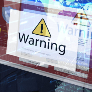 Computer with pop-up warning