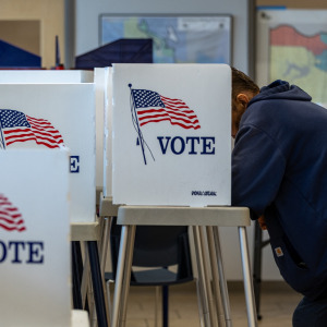 Voter casting their ballot in the midterms.