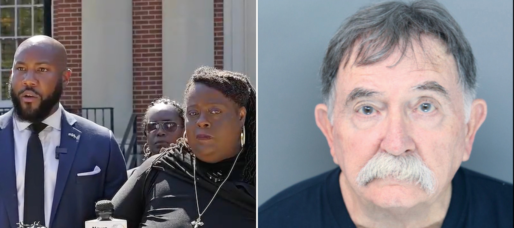 Two-panel image of Christie Culbreath with her lawyer (left) and the tax assessor (right).)