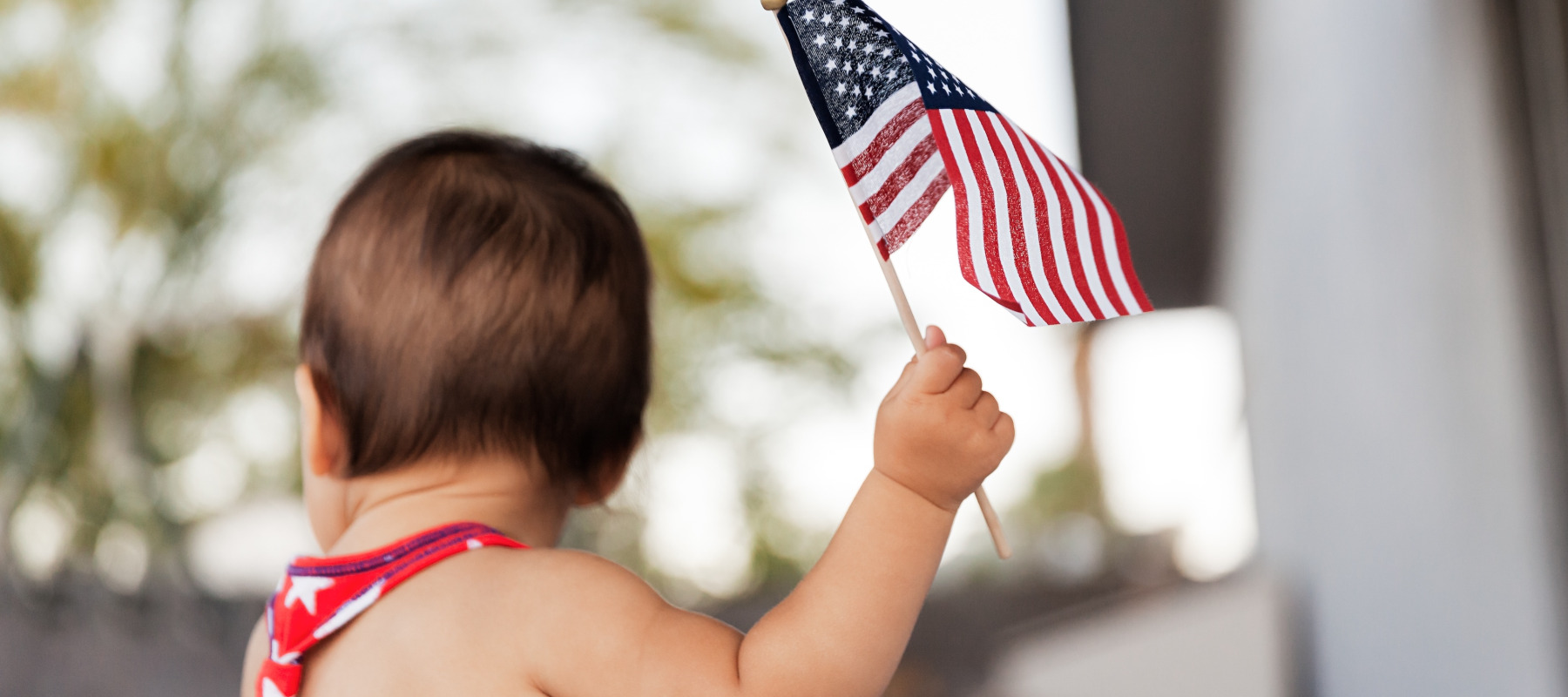 baby and flag