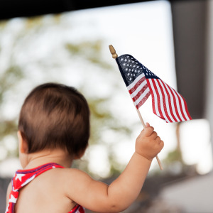baby and flag