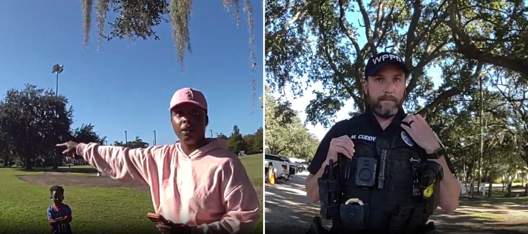Martasia Griffin interacts with the police that were called.