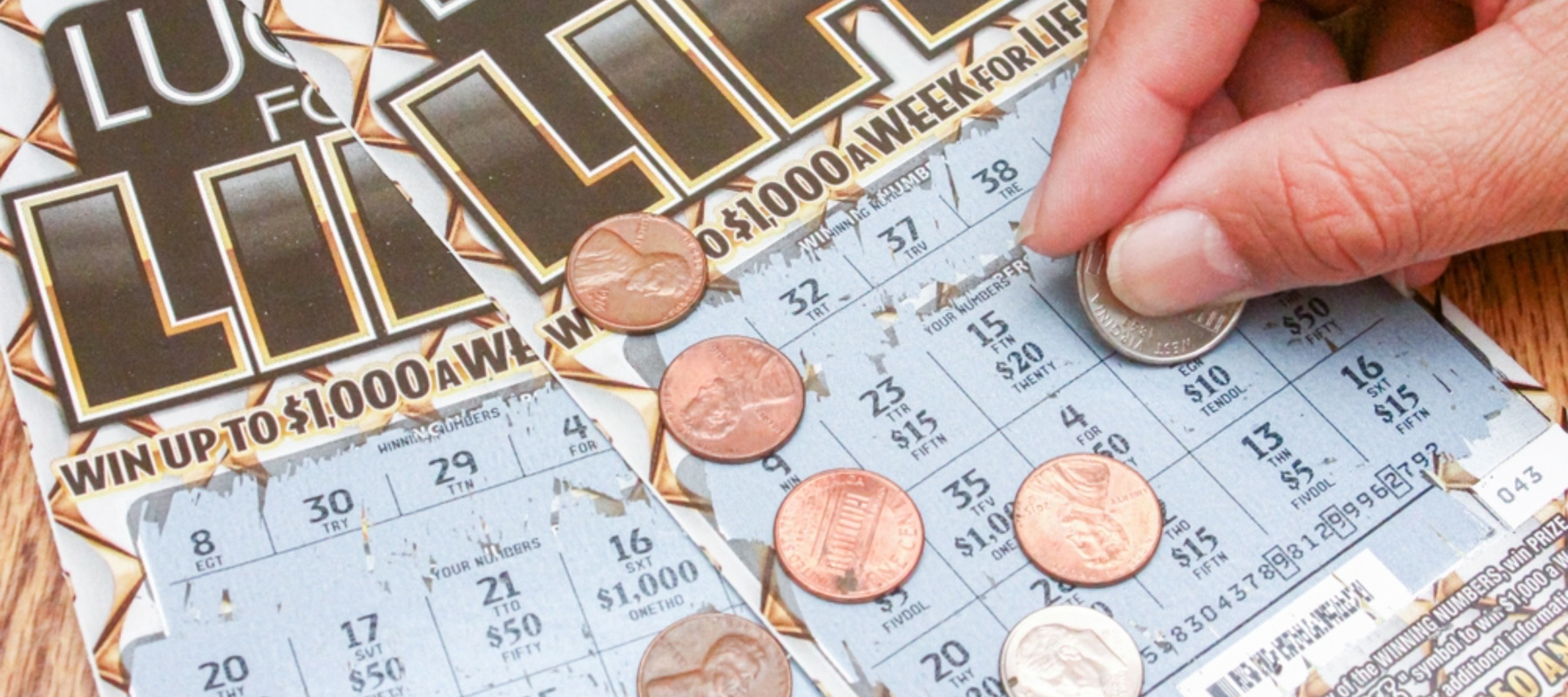 Photo of lottery scratch off tickets