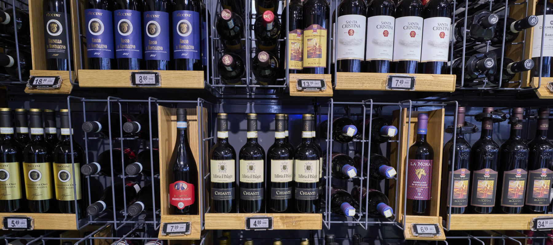 High-end Italian wines for sale.