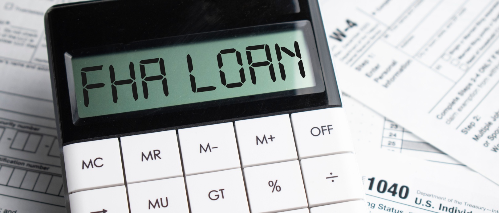 FHA LOAN word on calculator.