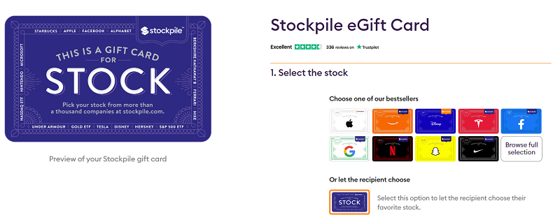 Stockpile gift card image. 