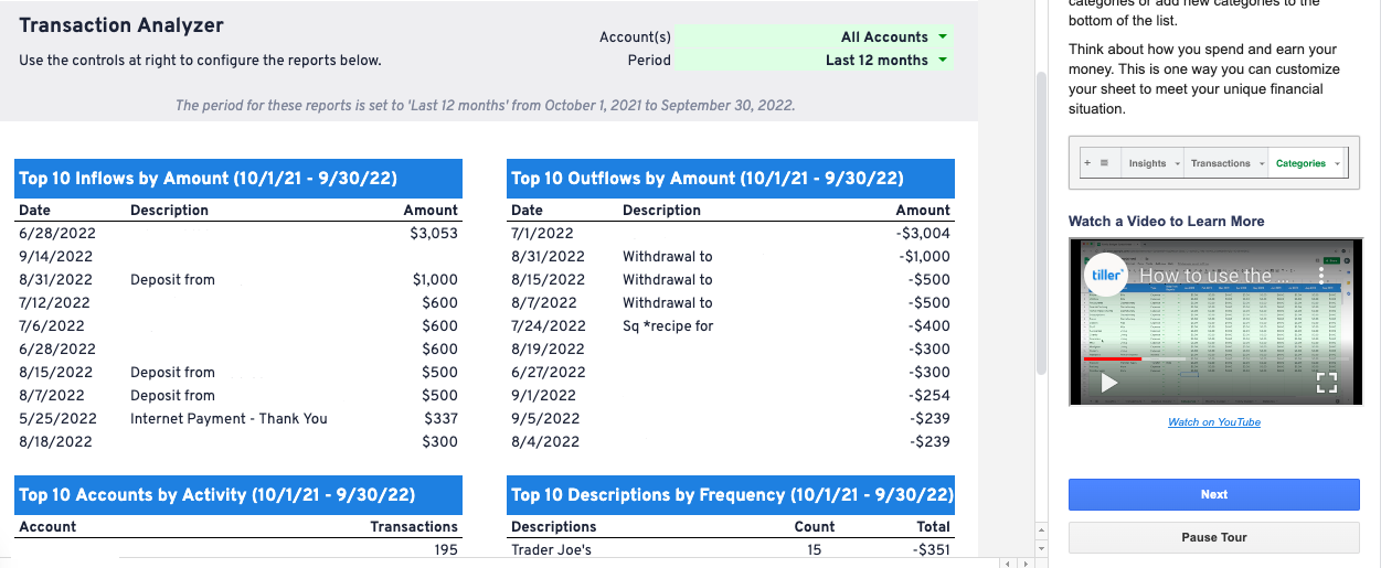 Tiller For Microsoft Excel