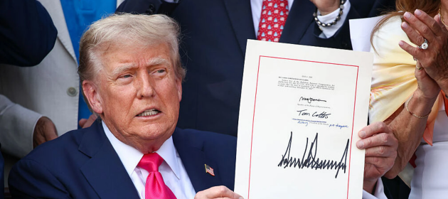 President Donald Trump signs the One, Big Beautiful Bill Act into law.